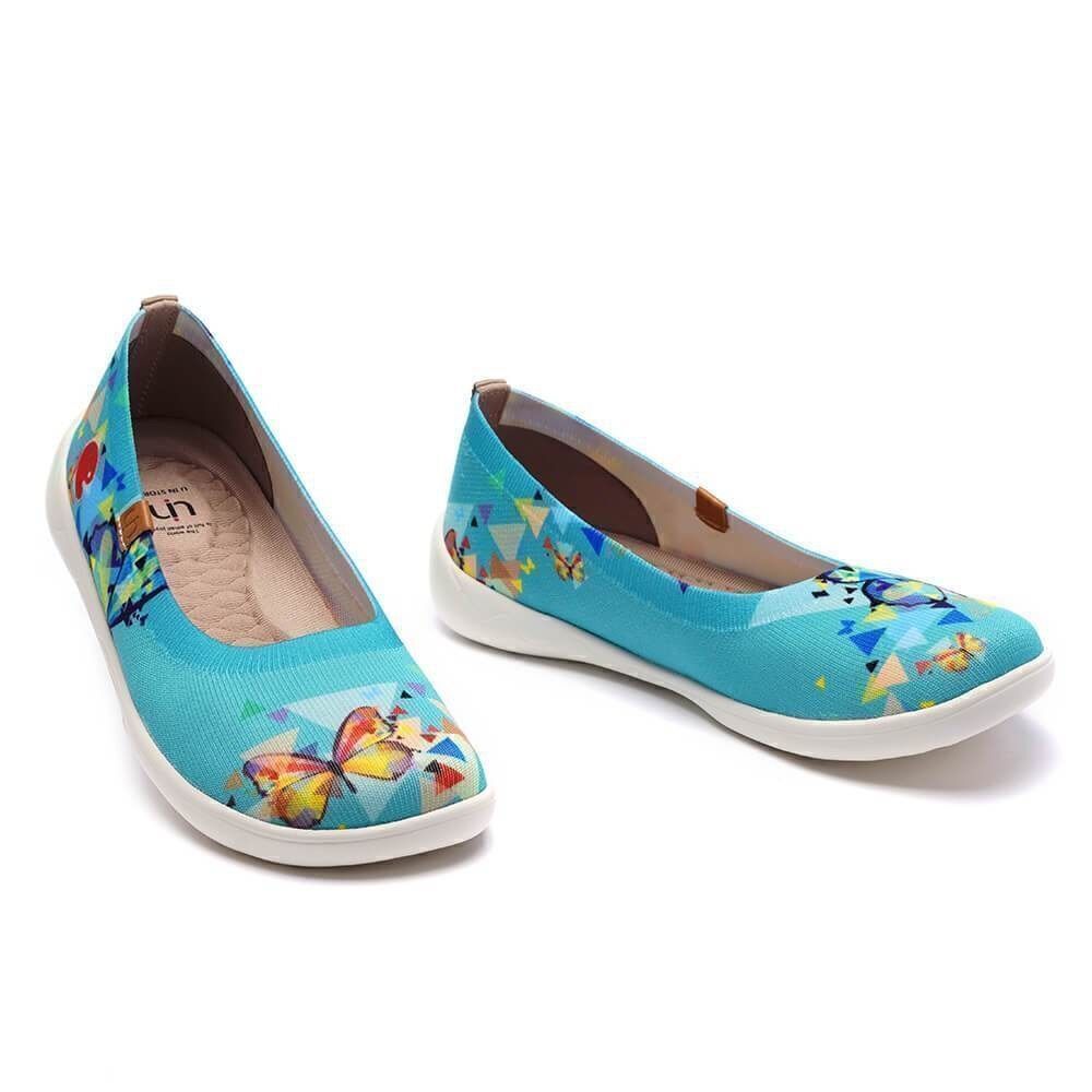 UIN Women's Ballet Flats Slip On Pointed Toe Casual Shoes (Cubic Butterfly) - Picture 6 of 9